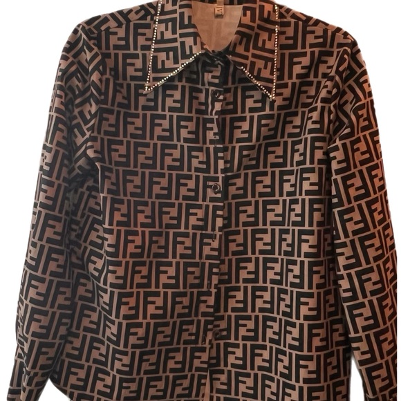 Fendi Black and Brown Women's Jacket - Picture 4 of 5